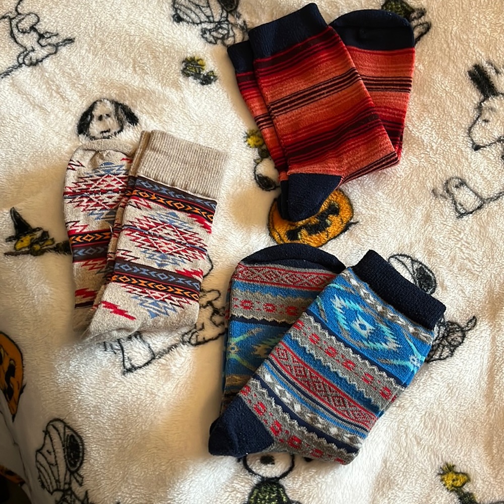 3x Socks - Various Patterns. One size fits all